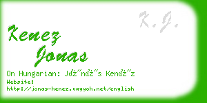 kenez jonas business card